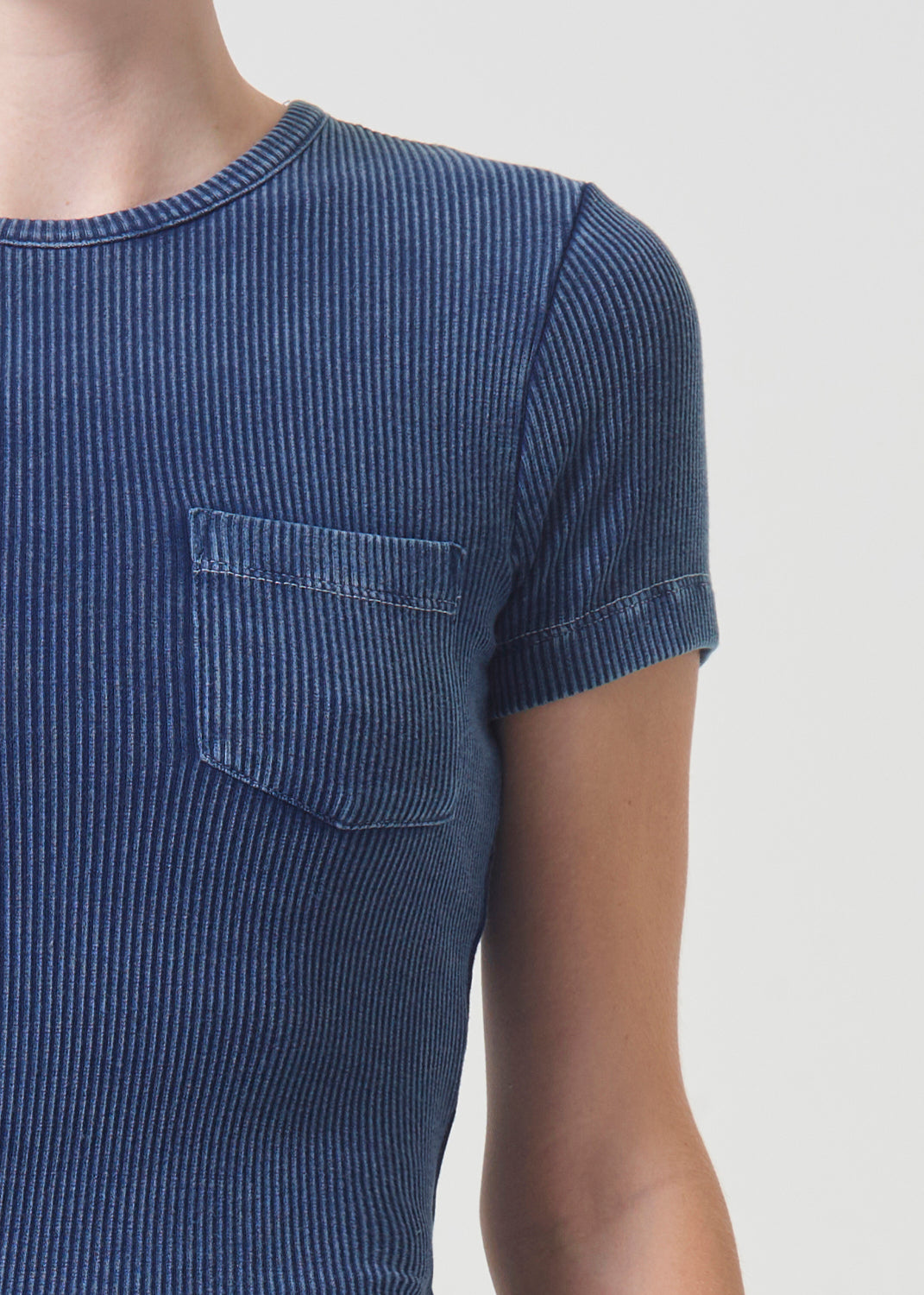 Agolde Arlo pocket detail slim washed ribbed indigo | Pipe and Row