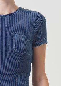 Agolde Arlo pocket detail slim washed ribbed indigo | Pipe and Row