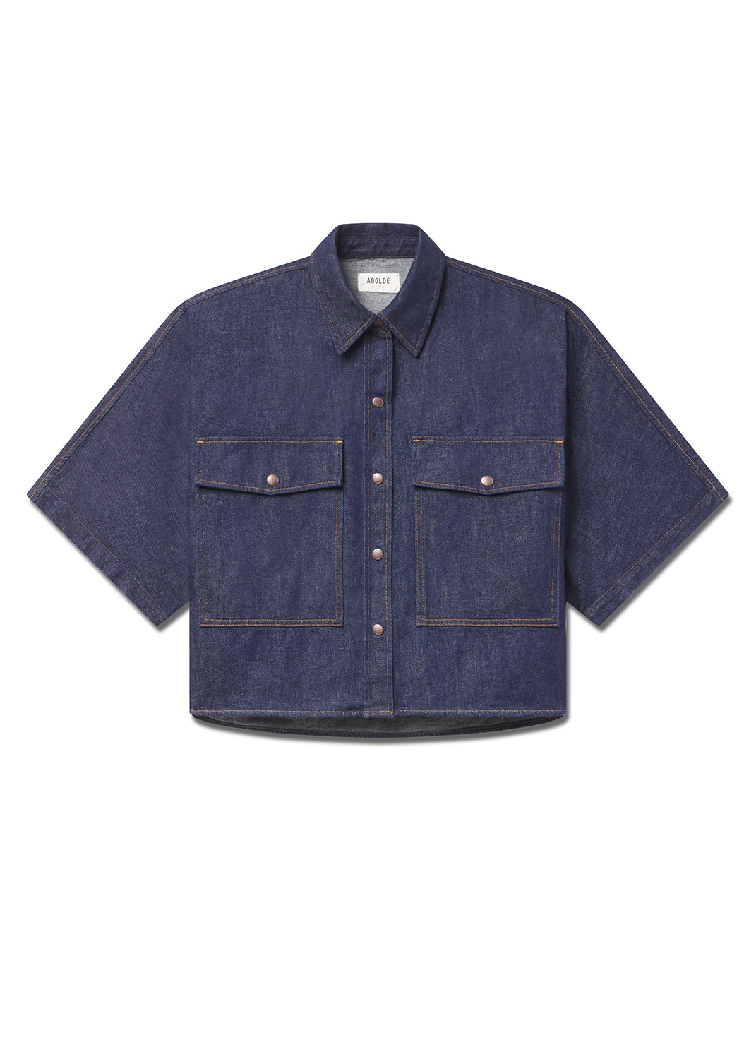 Agolde dark indigo rinse wash Taron shirt oversized boxy | pipe and row