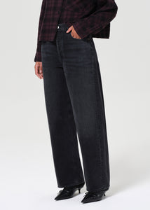 Agolde low slung baggy jeans denim Recess washed black | Pipe and Row Seattle