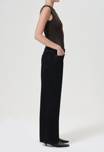 Agolde wide leg, low slung baggy crushed black | pipe and row