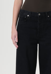 Agolde wide leg, low slung baggy crushed black | pipe and row