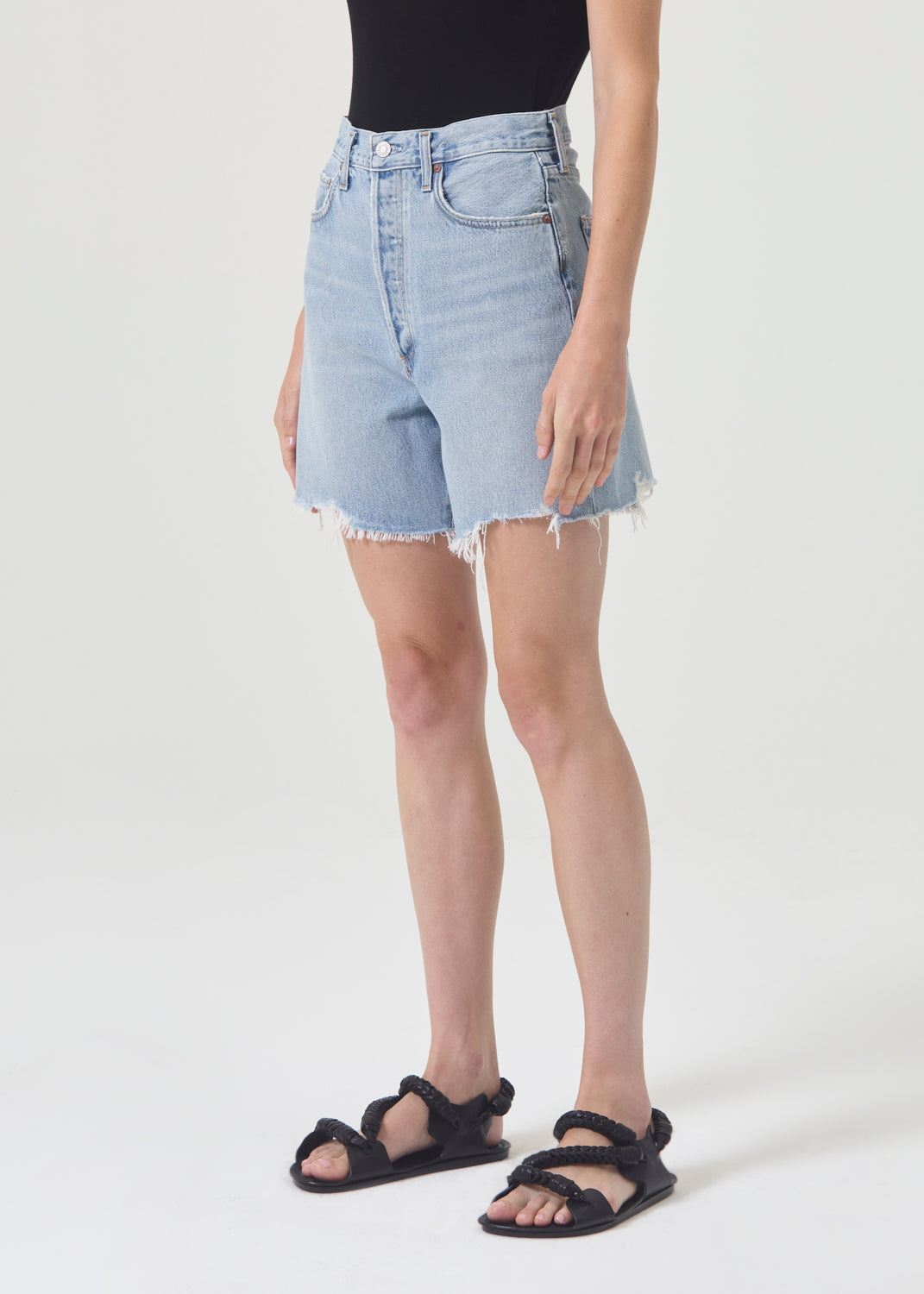 Agolde Stella cut off shorts high waist relaxed leg  Agreement | Pipe and Row