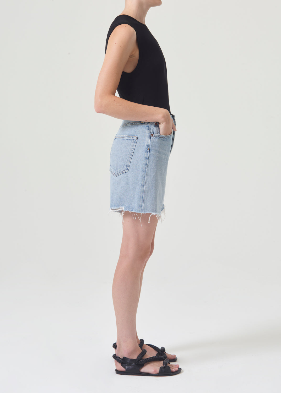 Agolde Stella cut off shorts high waist relaxed leg  Agreement | Pipe and Row