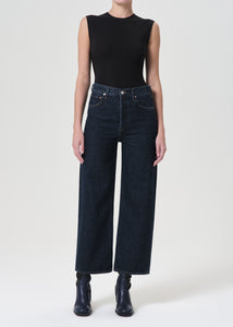 Agolde Ren high rise wide leg denim polished blue | Pipe and Row