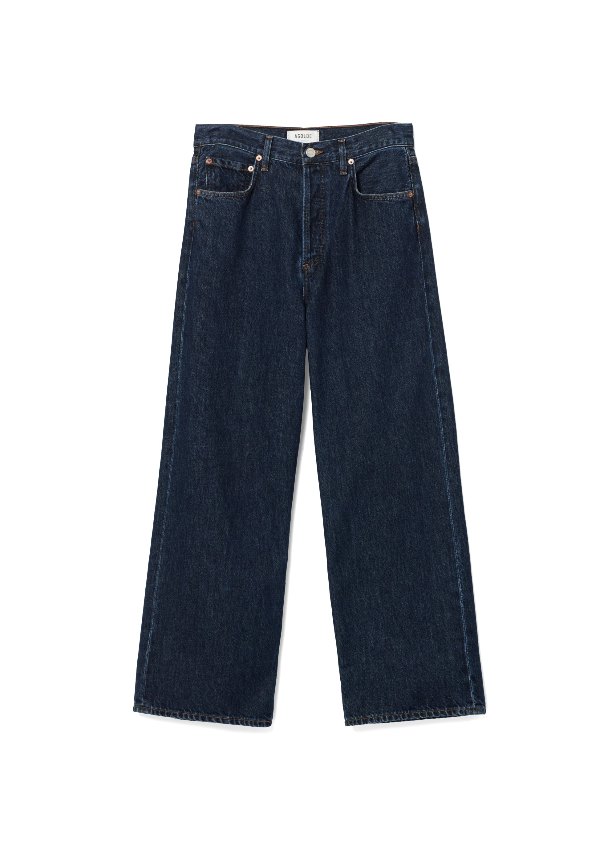 Agolde Ren high rise wide leg denim polished blue | Pipe and Row