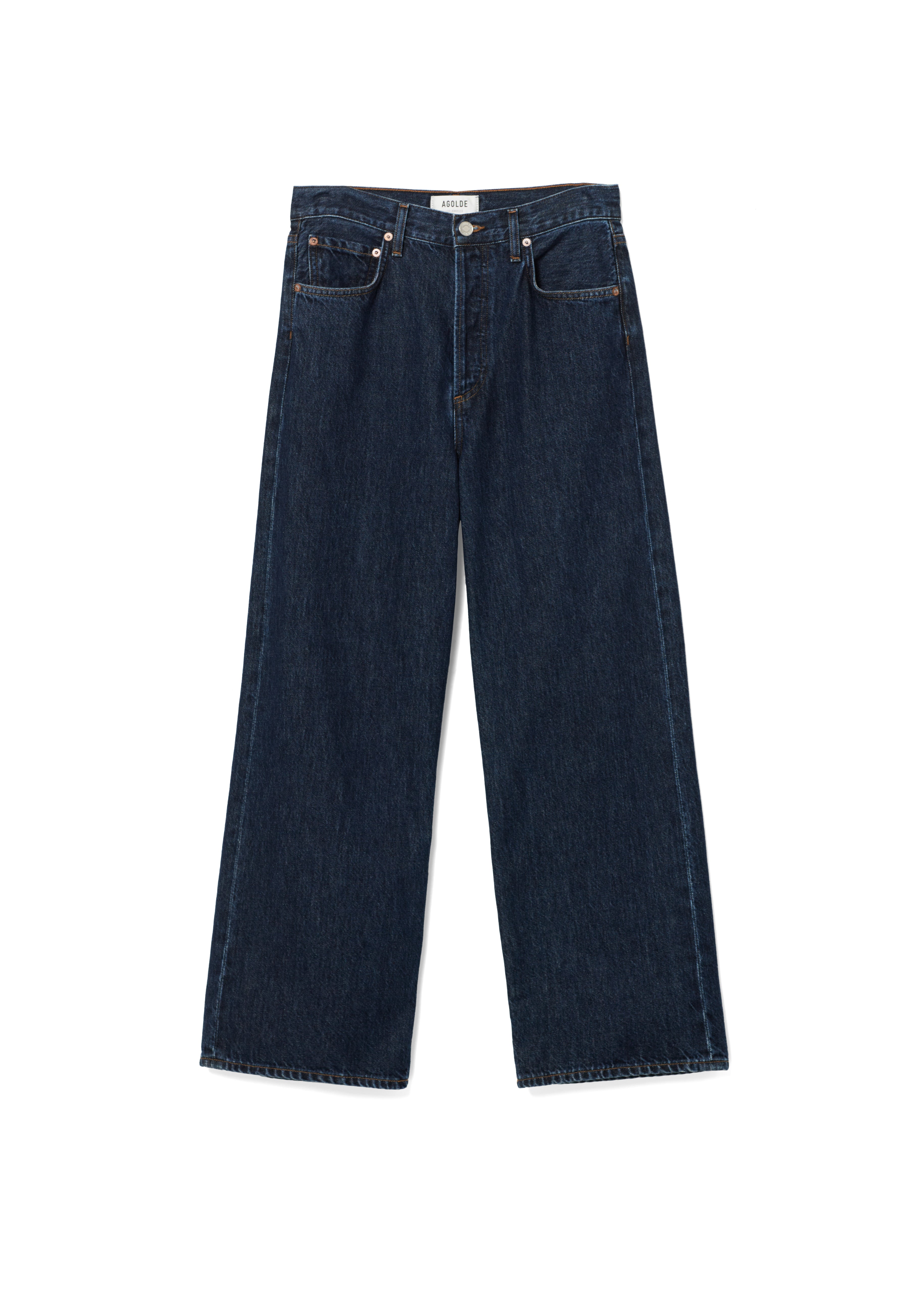 Agolde Ren high rise wide leg denim polished blue | Pipe and Row - PIPE ...