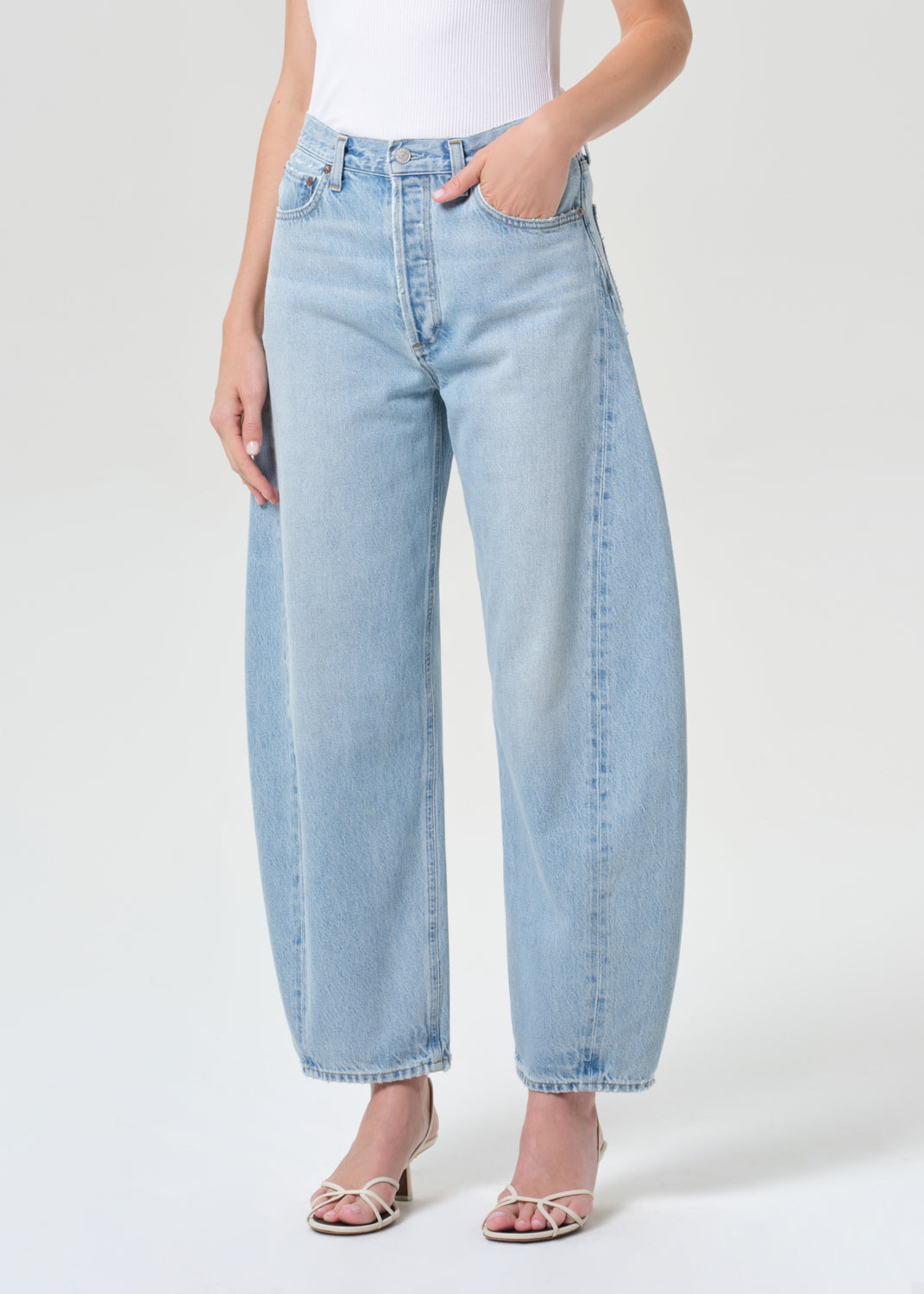 Agolde denim Luna pieced jean light blue addition | Pipe and Row Seattle