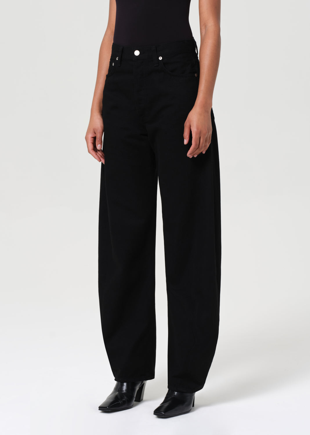 Agolde denim curve Luna pieced jean black cover | Pipe and Row Seattle