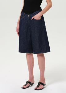Agolde denim long Baggy v-short pure dark indigo wash | Pipe and Row
