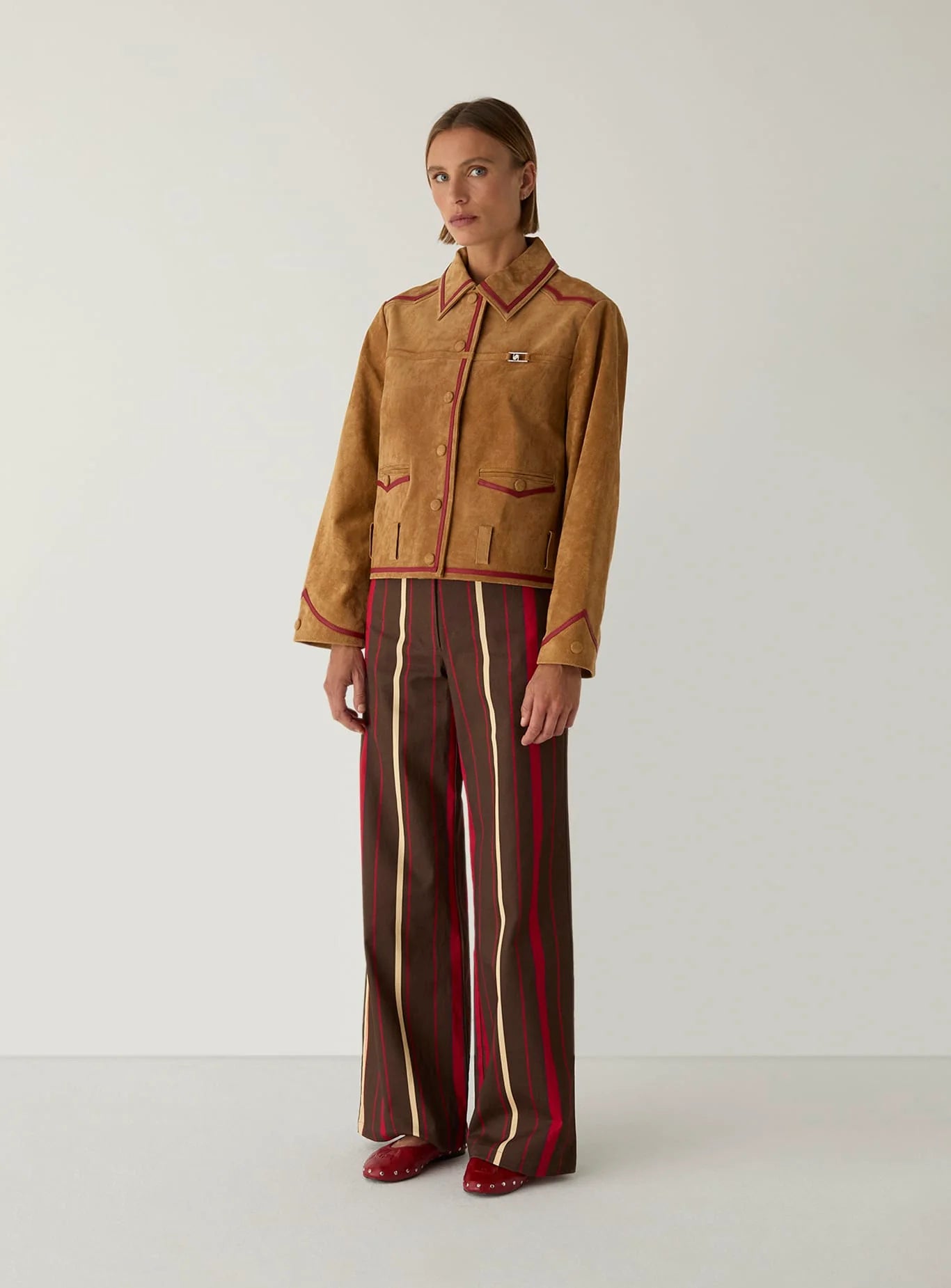 AVELINE REAL SUEDE CAMEL JACKET