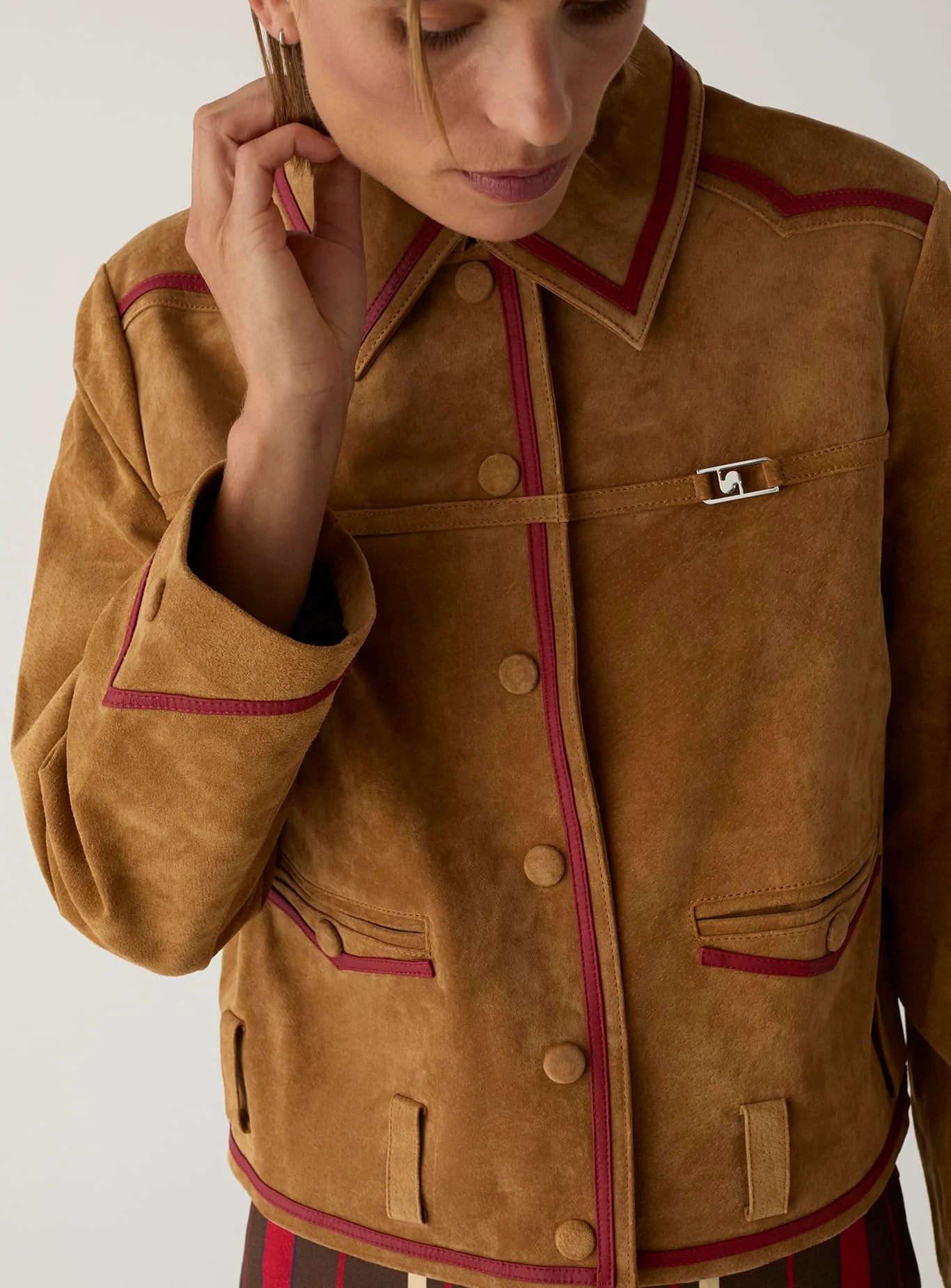 AVELINE REAL SUEDE CAMEL JACKET