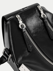Aest Studio camera capture large handbag glossy black leather | Pipe and Row Seattle boutique