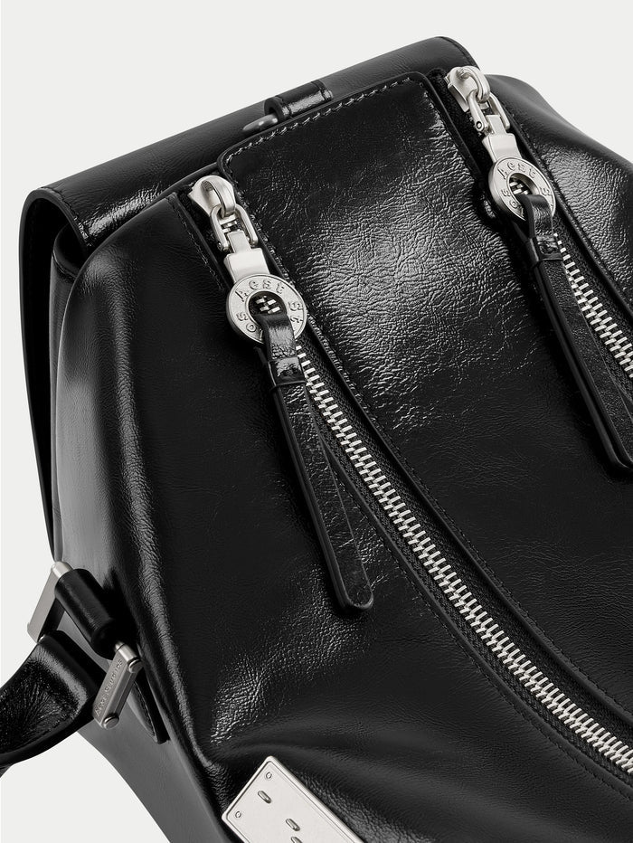 Aest Studio camera capture large handbag glossy black leather | Pipe and Row Seattle boutique