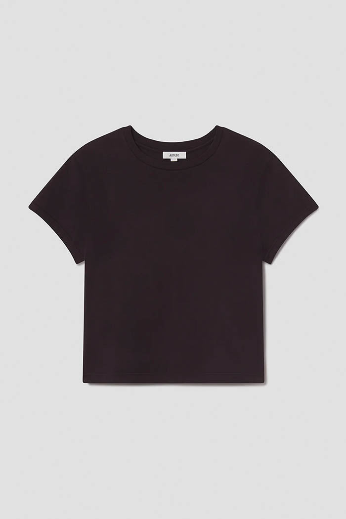 Agolde Adine shrunken crew neck tee eggplant PIPE AND ROW Seattle