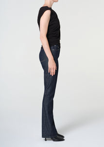 Agolde Ingram Split Skinny jean high-rise dark deep rinsed indigo denim | Pipe and row