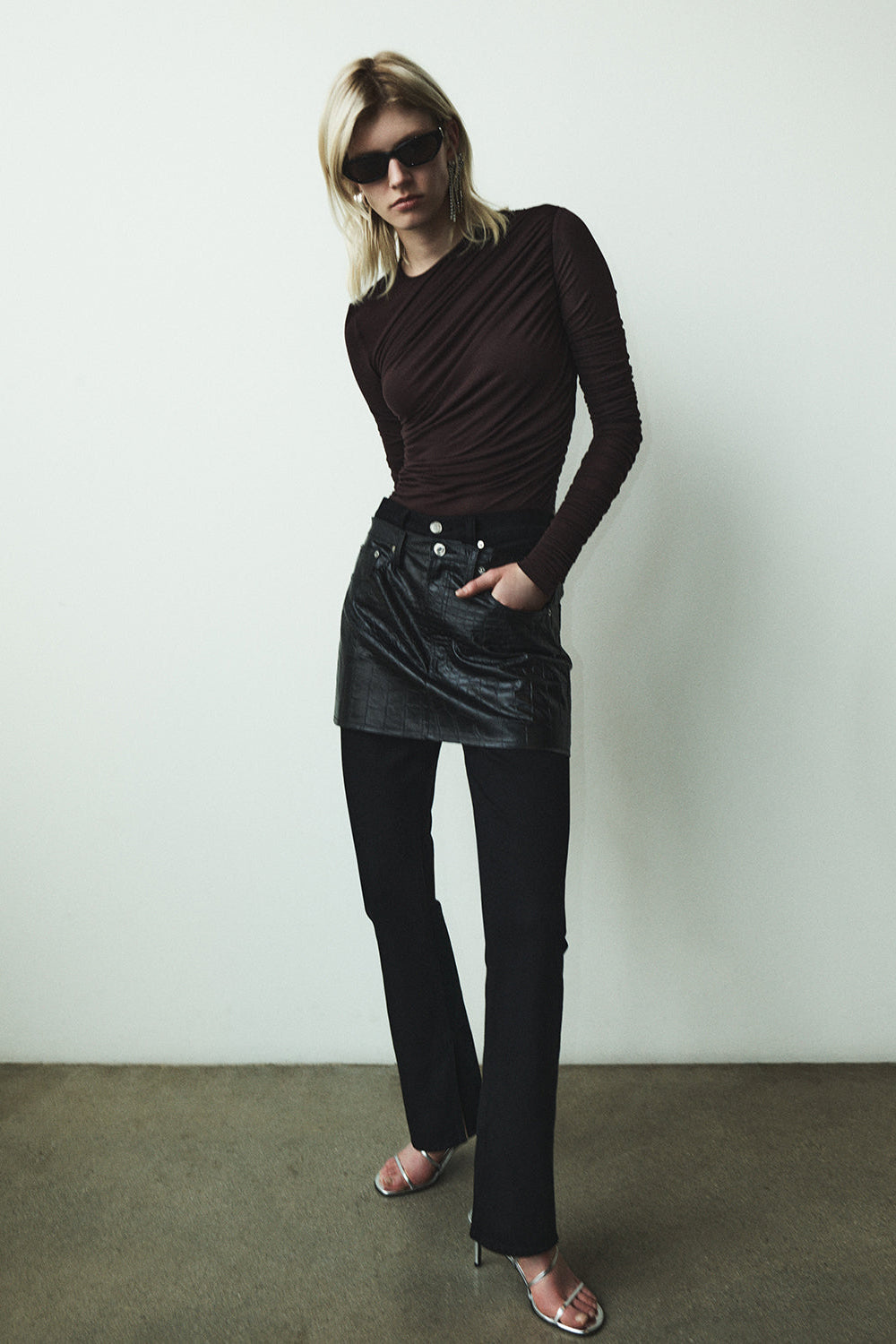 Agolde Ingram Split Skinny jean high-rise dark deep rinsed indigo denim | Pipe and row