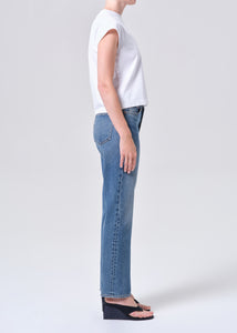 Agolde Lana straight leg jean medium wash liberty | Pipe and Row