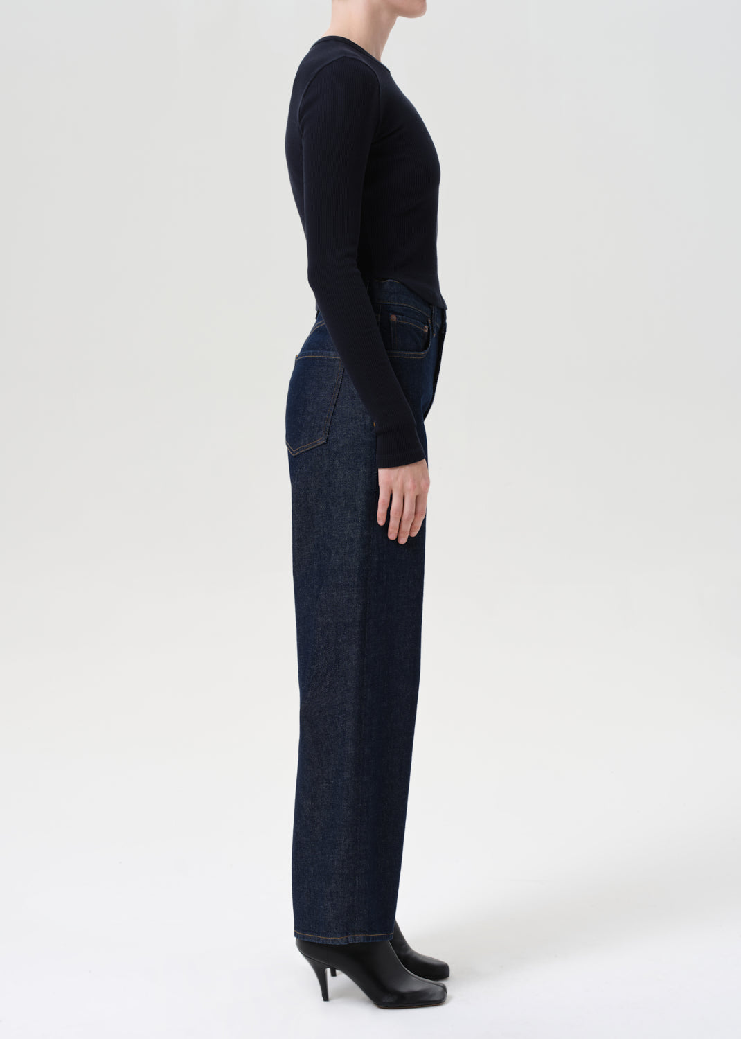 Agolde Ren high rise wide leg dark indigo denim reissue | Pipe and Row ...