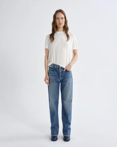 Agolde Souline tee t-shirt top white oat milk cashmere | Pipe and Row