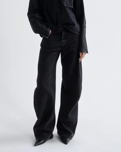 Agolde curved denim Spiral jean taper vanta black wash | Pipe and row