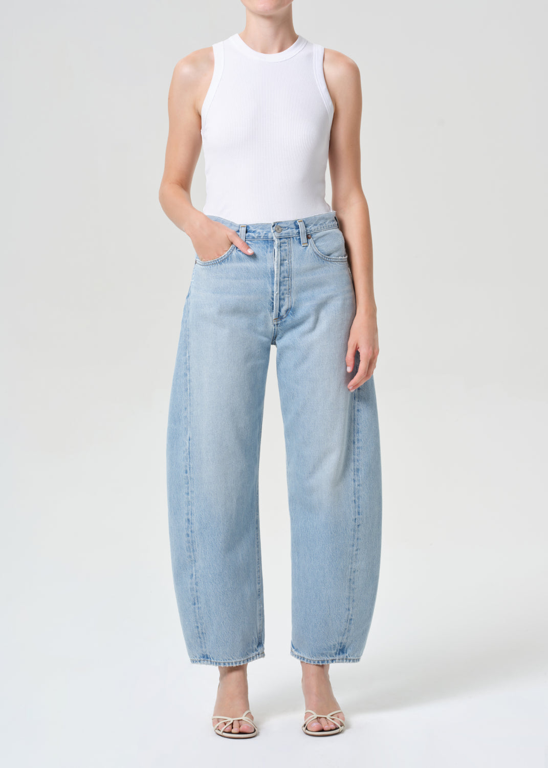 Agolde denim Luna pieced jean light blue addition | Pipe and Row Seattle