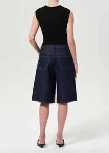 Agolde denim long Baggy v-short pure dark indigo wash | Pipe and Row