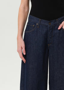 Agolde denim long Baggy v-short pure dark indigo wash | Pipe and Row