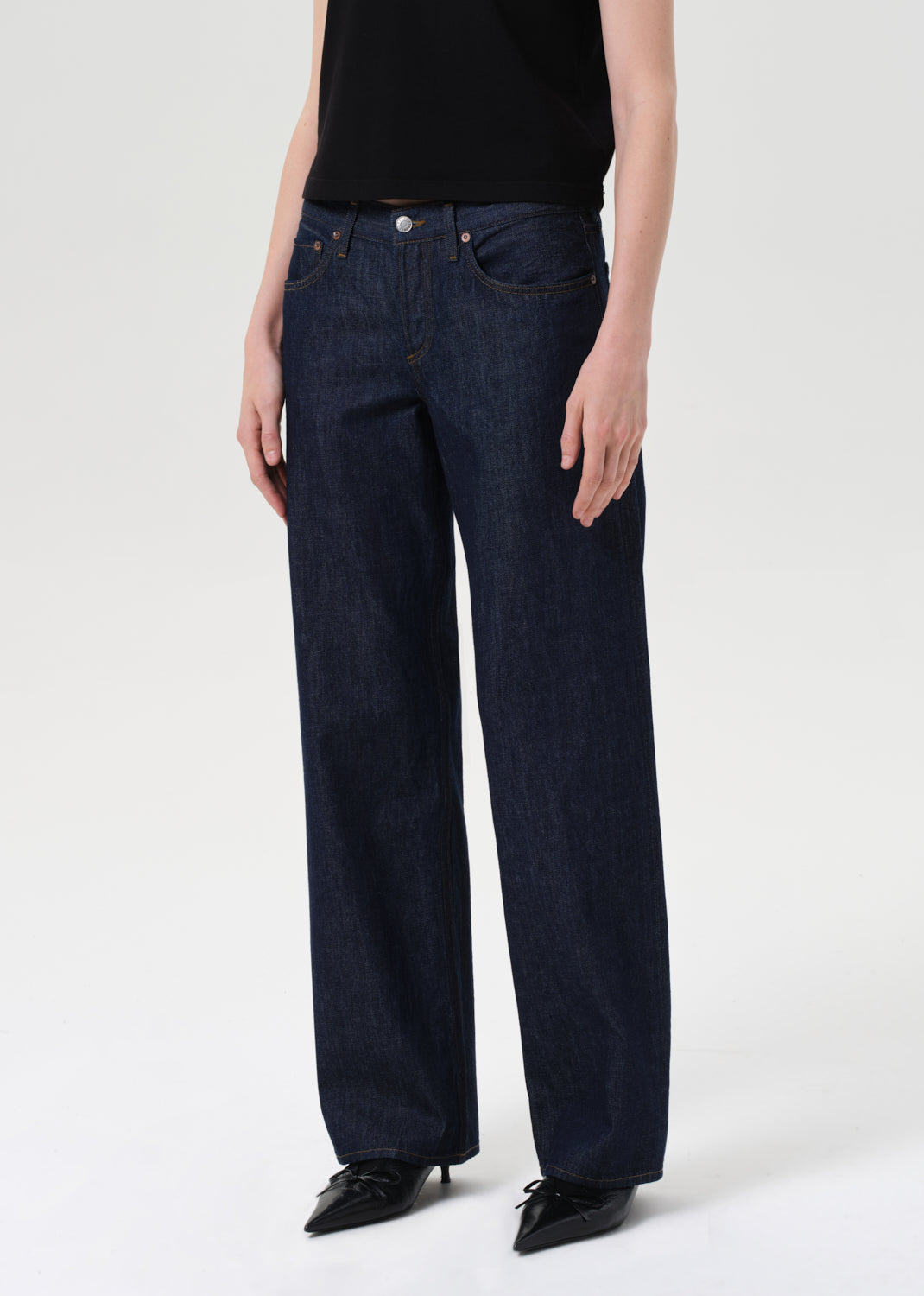 Agolde low rise loose jean deep indigo pure wash. A260-1371 PIPE AND ROW