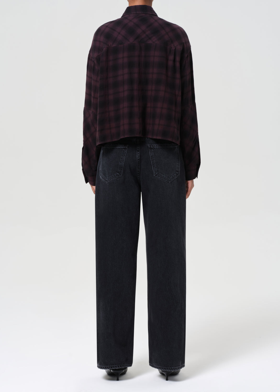 Agolde low slung baggy jeans denim Recess washed black | Pipe and Row Seattle