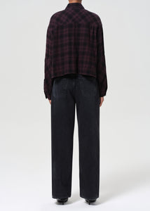 Agolde low slung baggy jeans denim Recess washed black | Pipe and Row Seattle