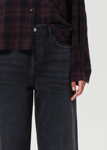 Agolde low slung baggy jeans denim Recess washed black | Pipe and Row Seattle