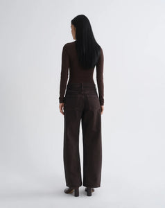 Agolde relaxed Low Curve utility pants deep roast brown | Pipe and Row Seattle