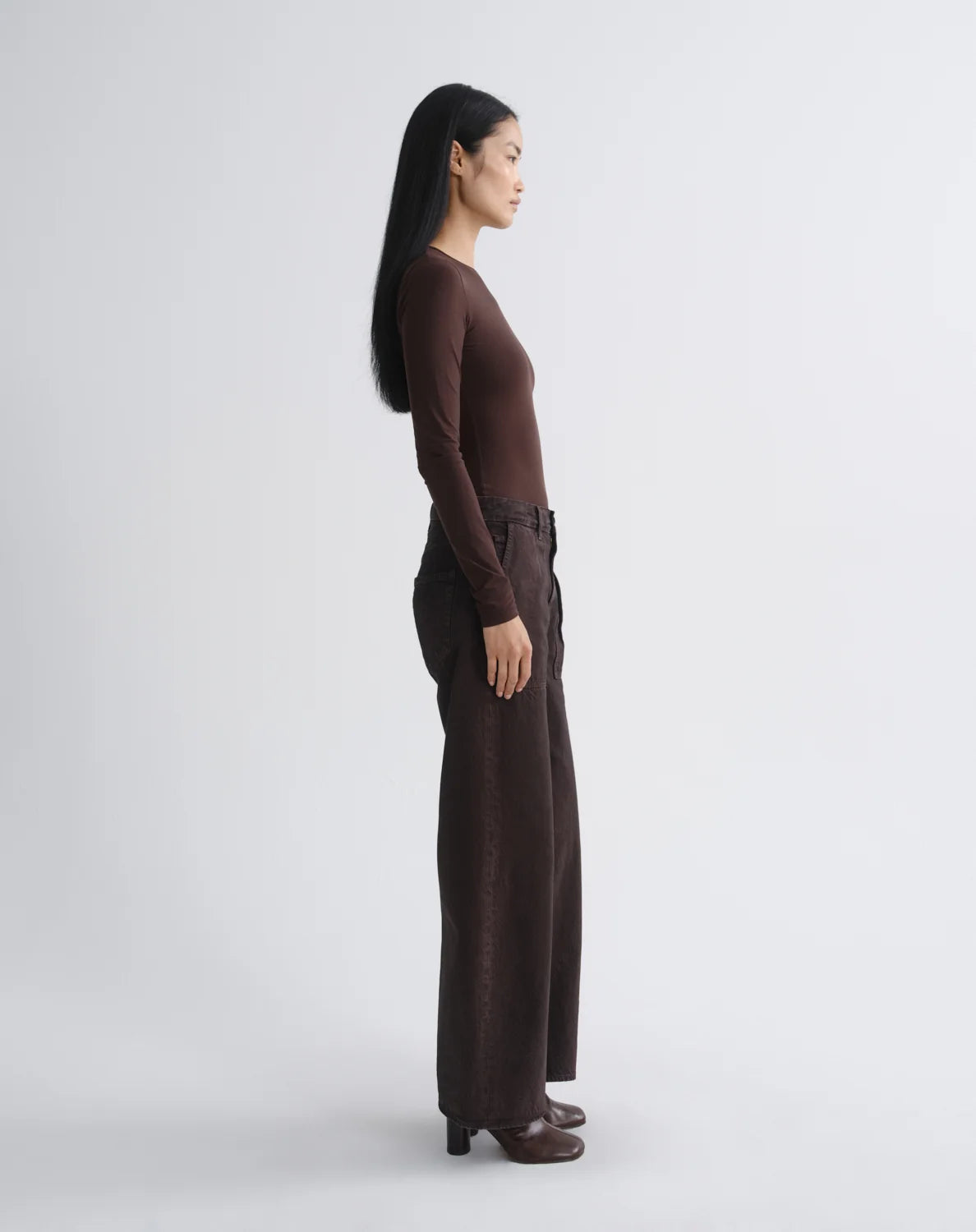 Agolde relaxed Low Curve utility pants deep roast brown | Pipe and Row Seattle