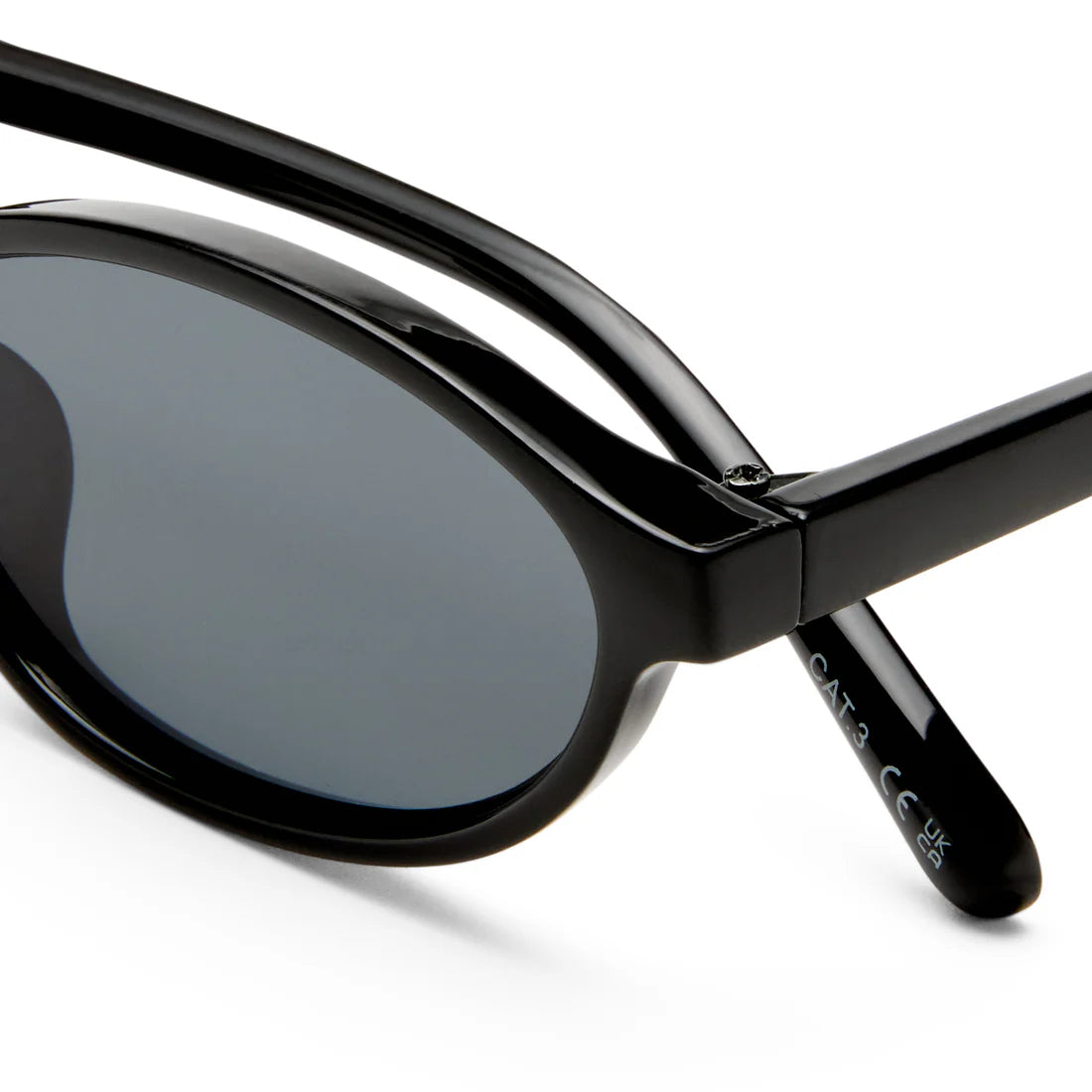 Aire Sleek slimline micro oval silhouette black sunglasses | Pipe and Row