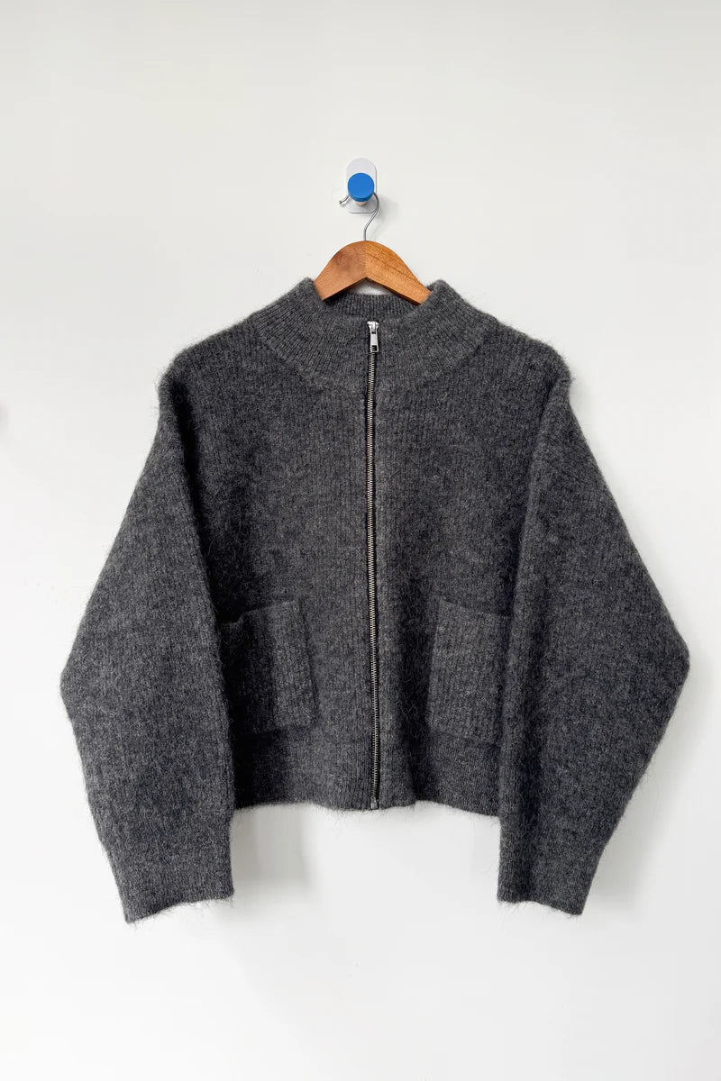 ALPACA ZIP FRONT JACKET