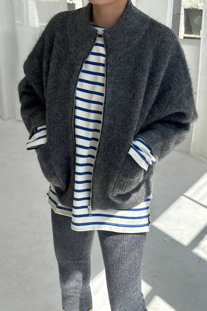 ALPACA ZIP FRONT JACKET