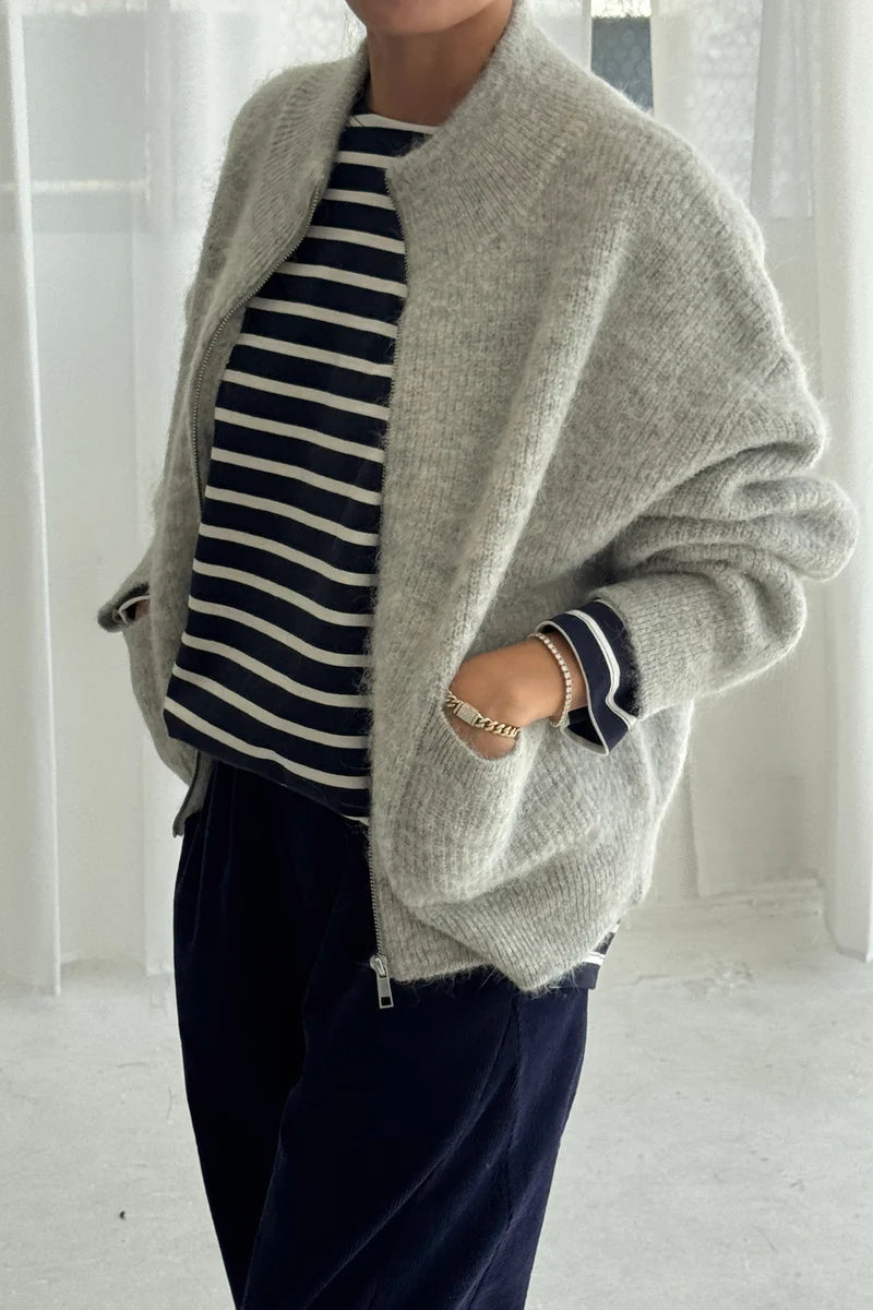 ALPACA ZIP FRONT JACKET