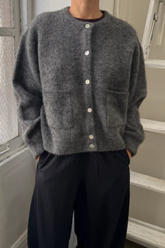 Le Bon Shoppe Amelie soft Alpaca wool cardigan sweater charcoal