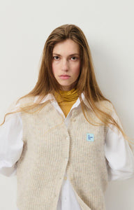 American Vintage East sweater vest powder cream melange | Pipe and Row