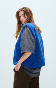 American Vintage Hok shearling fleece vest indigo recycled PIPE AND ROW boutique