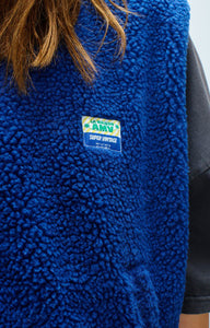 American Vintage Hok shearling fleece vest indigo recycled PIPE AND ROW