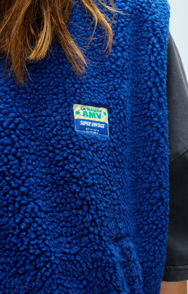 American Vintage Hok shearling fleece vest indigo recycled PIPE AND ROW