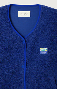 American Vintage Hok shearling fleece vest indigo recycled PIPE AND ROW