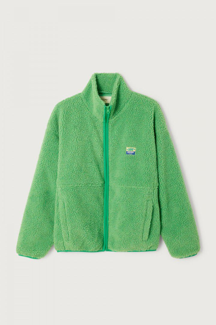 American Vintage Hok zip up shearling fleece jacket palm tree