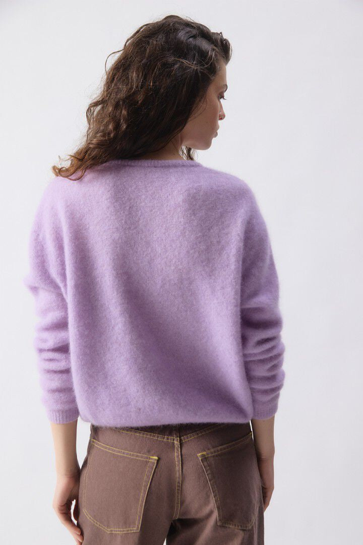 American Vintage Vito button up cardigan sweater lavender alpaca wool PIPE AND ROW