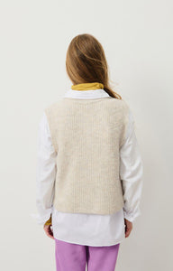 American Vintage East sweater vest powder cream melange | Pipe and Row