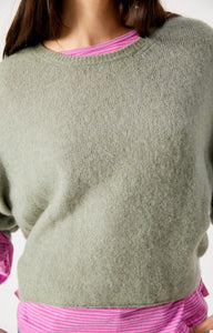 American Vintage crewneck Vitow jumper sweater dusty khaki green | Pipe and Row