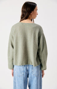 American Vintage crewneck Vitow jumper sweater dusty khaki green back | Pipe and Row VITO18PH26