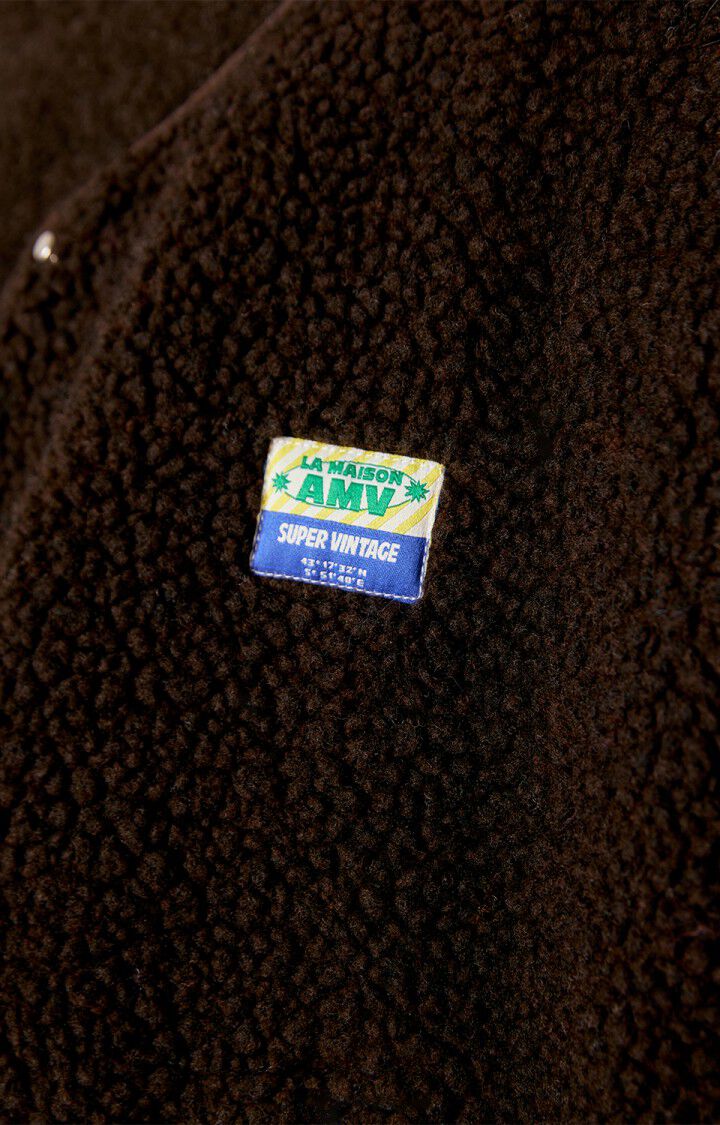 American Vintage loose fit Hoktown shearling fleece vest jacket in chocolate brown chestnut tree melange | PIPE AND ROW